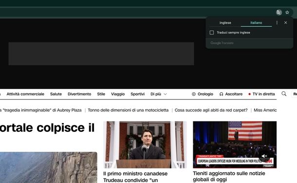 Tradurre pagina Web Google Chrome macOS