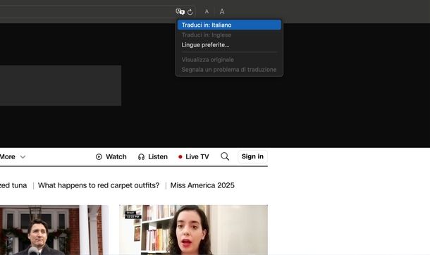 Tradurre pagina Web Safari macOS
