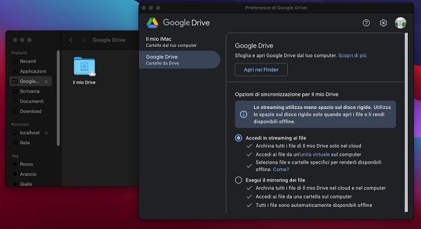 Sincronizzare Google Drive Mac