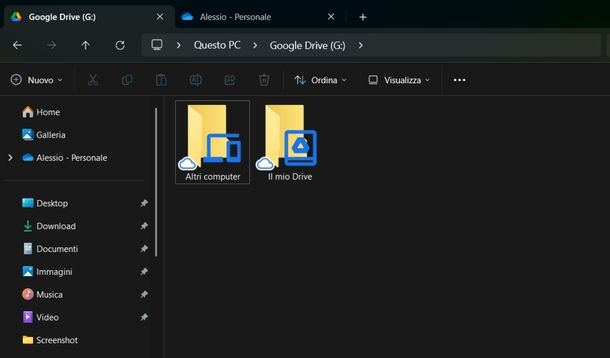 Sincronizzare Google Drive con OneDrive client