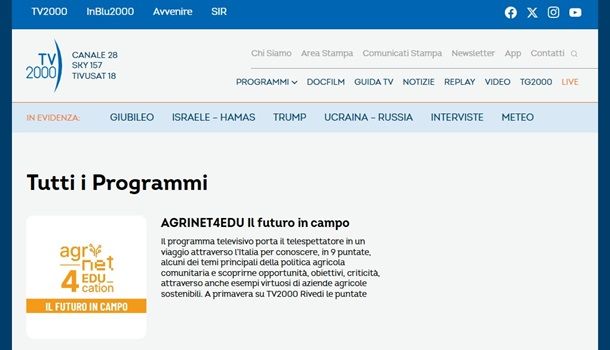 Consultare il sito Web di TV2000