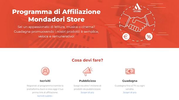 Programma affiliazione Mondadori Store