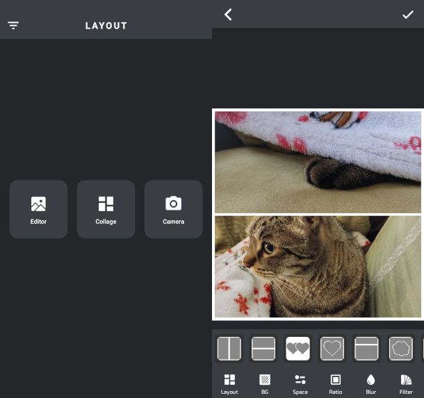 schermate app Layout per Instagram