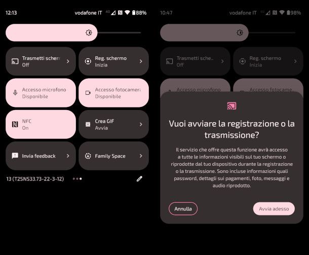 impostazioni trasmissione schermo smartphone Android