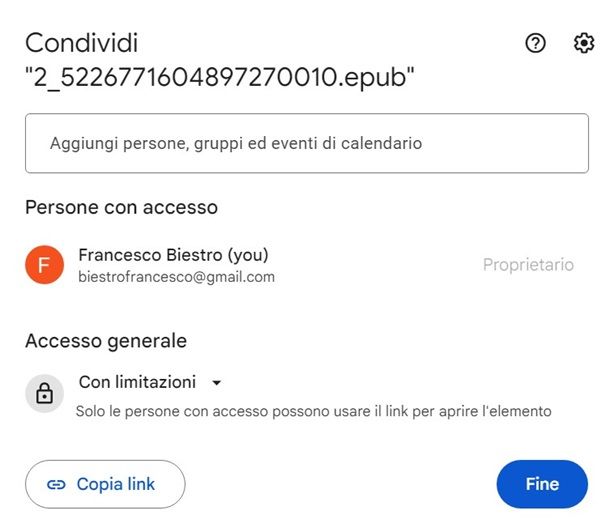 condividi google drive