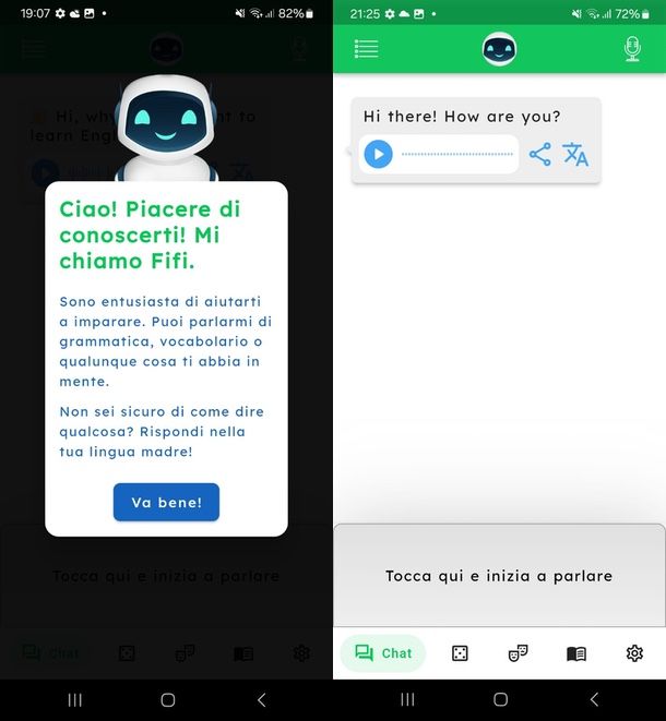 Fluente altre app per parlare inglese intelligenza artificiale