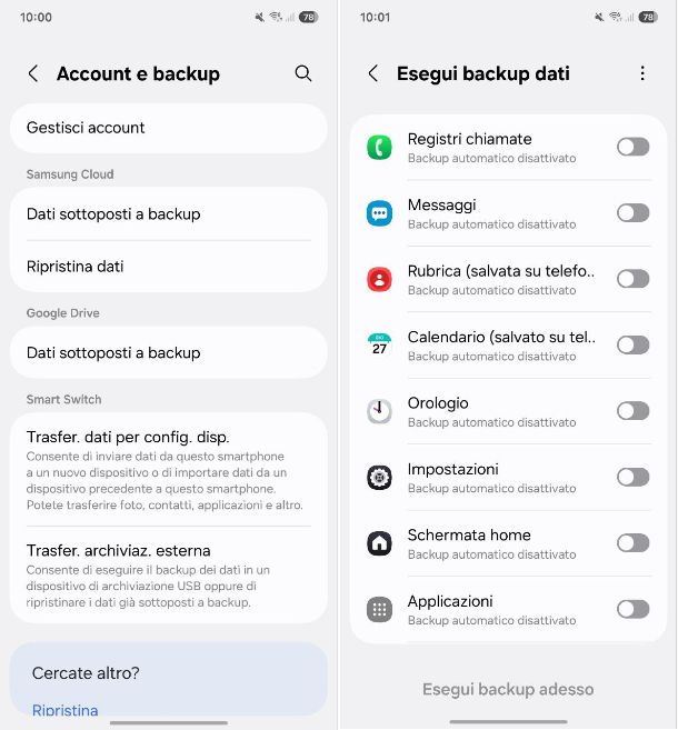 Come fare il backup del telefono Samsung