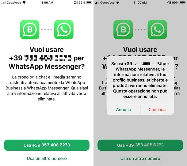 Come passare da WhatsApp Business a WhatsApp normale iPhone