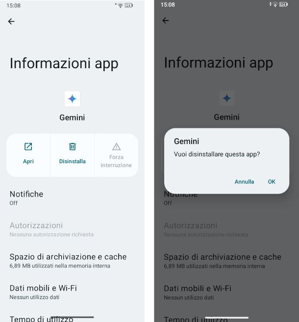 Come disinstallare Gemini