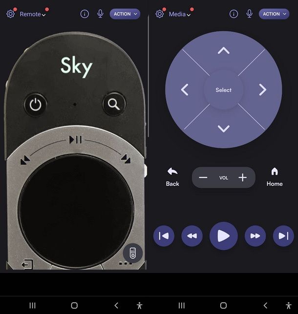 App per telecomando Sky