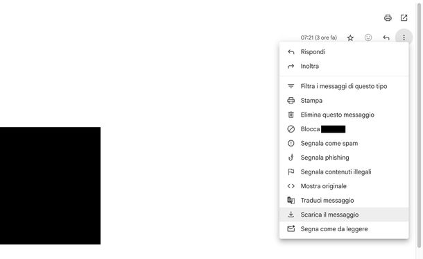 Scaricare messaggio Gmail