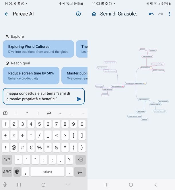 Parcae creare mappe concettuali da testo