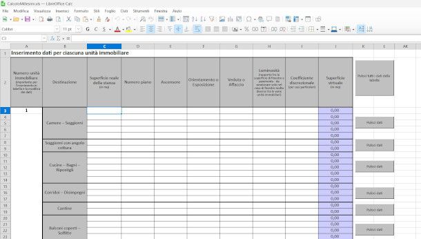 esempio modello excel per calcolo millesimi