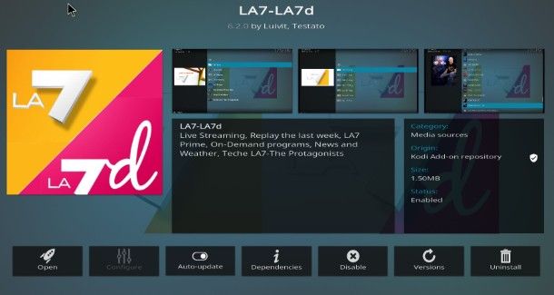 La7 addon Kodi