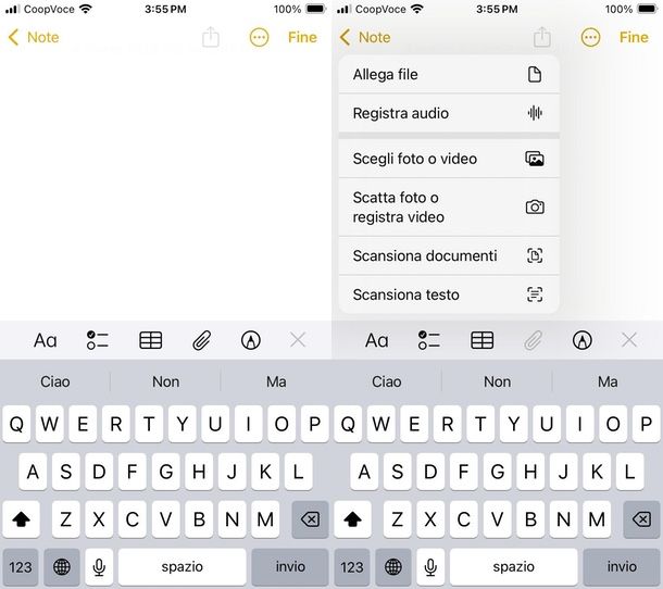 Note app per digitalizzare documenti iPhone 