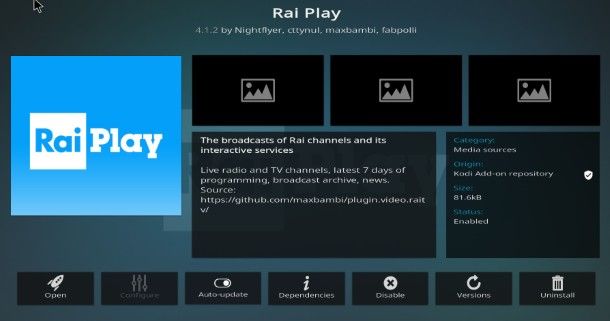 Rai Play addon Kodi