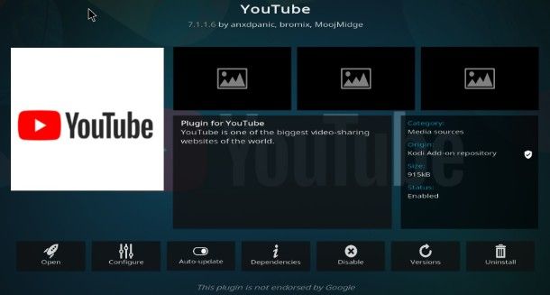 YouTube addon Kodi